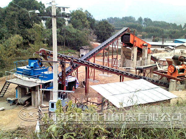河卵石制砂生產線作業現場 河卵石制砂生產線作業現場