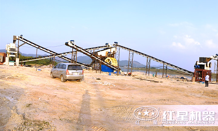 小型碎沙機制砂現場